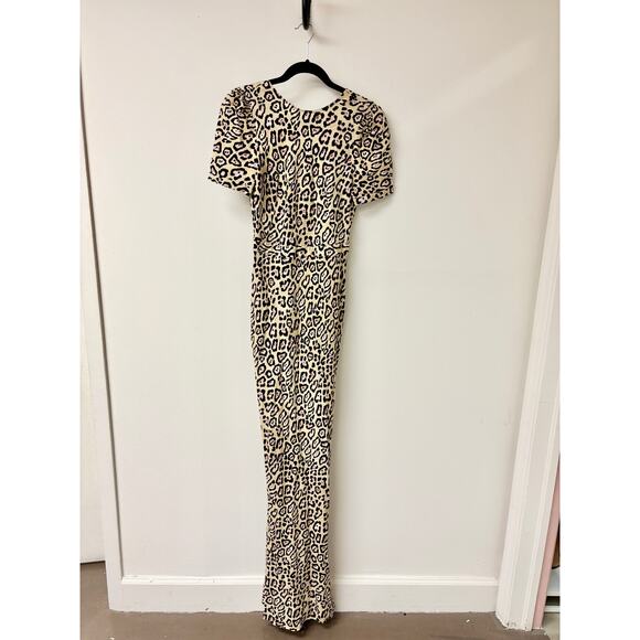 Givenchy Leopard Puff Sleeve Maxi Dress Cream / Black Women's Size 38 FR / US 4 - Picture 1 of 3